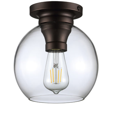Atlas 7.75" Metal/Glass LED Flush Mount - JONATHAN Y